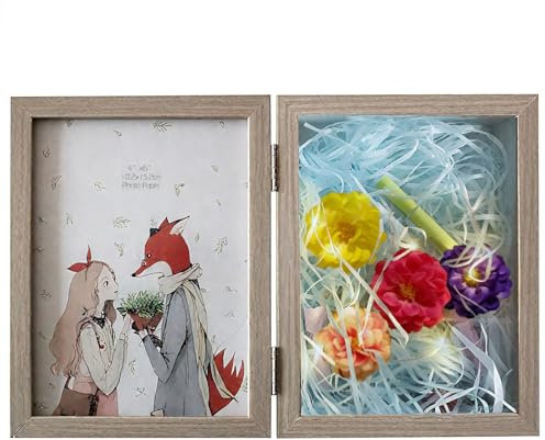 2 in 1 Bilderrahmen Spardose - 15.8*11.5*2.8 CM Geschenke zum 18 Geburtstag Mädchen, Schattenbox-Bilderrahmen Aufklappbar, Hochzeitskarte Geburtstag Geldgeschenk auch als Objekt-Artikelrahmen nutzbar