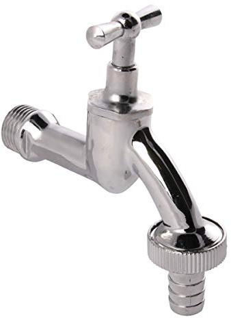 Sanitop-Wingenroth Auslaufventil 1/2 | handlicher Knebel-Griff | Mit Schlauchverschraubung | Kaltwasserhahn mit 1/2 Zoll Wandanschluss | Außenwasserhahn | Messing | Verchromt | 06207 7