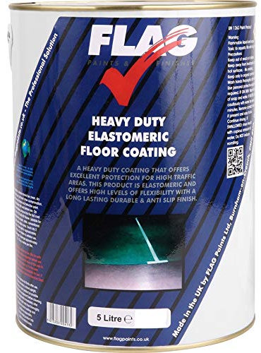 Flag Heavy Duty Anti-Slip Floor Paint | Thermo-Acrylic and Polyurethane resins | Tough, Durable, Flexible and Long Lasting | Green | 5 litres
