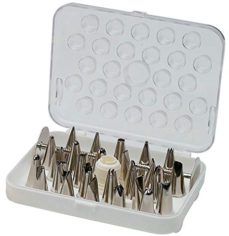 Piazza 277026 Scatola Bocchette Inox Assortite per Decorazione, Confezioni da 26