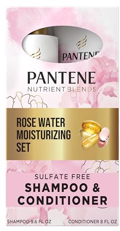 Nutrient Blends Miracle Moisture Boost Rose Water Shampoo And Conditioner Dual Pack For Dry Hair, Sulfate Free
