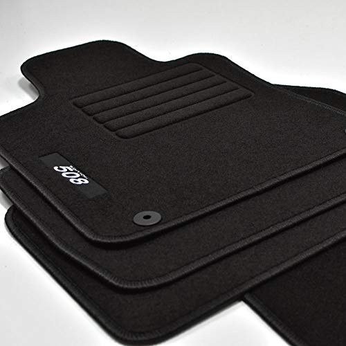 Mattenprofis Velours Logo Fußmatten passend für Peugeot 508 II ab Bj. 09/2018 sw