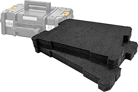 Shadow Foam TSTAK/ProStack skuminlägg [30 mm svart dubbelpack] lättskalade skuminlägg för DeWalt TSTAK & Stanley ProStack lådor