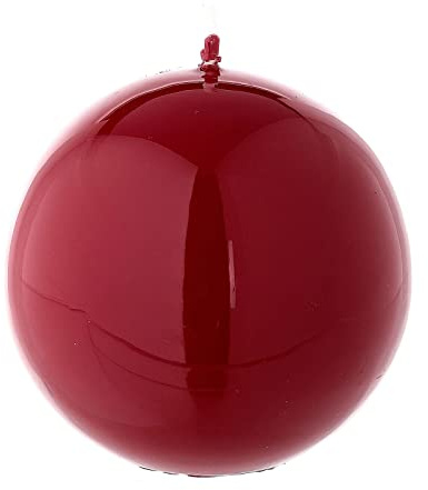 Holyart Candela di Natale sferica Rosso Lucido ceralacca 8 cm