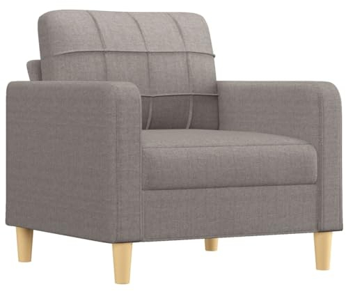 vidaXL Sofasessel, Sessel mit Metallgestell, Sofa für Wohnzimmer, Relaxsessel Fernsehsessel TV Sessel Polstersessel Stoffsofa, Taupe Stoff