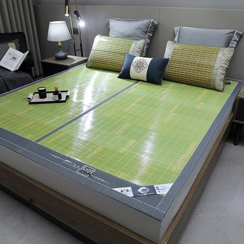 Sommer Kühlung Pad Kühlung Bettdecke Matratze Sommer-Schlafmatte, Rattan-Kühlmatte, faltbare doppelseitige Bambusmatte fürs Bett, Sommer-Bambus-Bettmatte, Matratzenauflage, atmungsaktiver karbonisiert