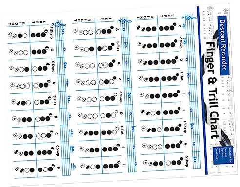 CORHAD 2stücke Coated Paper Flöte Akkordtabelle Tragbare Übungshilfe Für Flöten Klarinetten Und Musikinstrumente Effizientes Übungsdiagramm Für Anfänger Und Fortgeschrittene