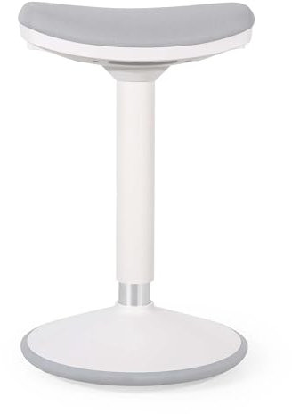 Wiltec Sitz- & Stehhocker grau, Drehhocker höhenverstellbar bis 82 cm, Polsterhocker bis 135 kg, moderner Hocker drehbar für Büro und Homeoffice