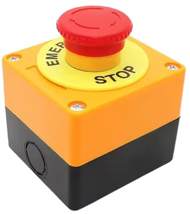 MotiveTech Interruptor de Botón de Parada de Emergencia, Caja de Control de Un Solo Orificio, Ligero, para Montaje en Ascensor, Fácil de Instalar, Versátil, CA 6