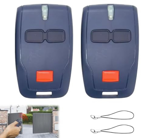 2 PCS Telecommande Universelle Portail,Telecommande Garage Porte,Garage de Porte Duplicateur sans Fil pour BFT Mitto 2/Kleio/Ghibli/TRC 2/Kleio/Ghibli/TR Etc,Double Canal, Appairage Rapide
