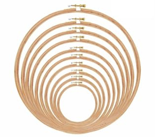 AARNAV Round Wooden Embroidery Hoop Set, Cross Stitch Ring Frames for DIY Craft Sewing, Multiple Sizes 5 to 18, Natural Wood Finish (1 X Round 6 (15.24cm))