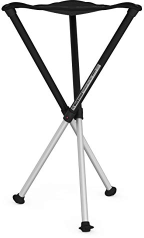 Walkstool - Modell Comfort - Schwarz und Silber - 3-Beiniger Klapphocker aus Aluminium - Höhe 45 cm - Klapphocker Faltbar, Belastbar mit 200 kg - Hergestellt in Schweden