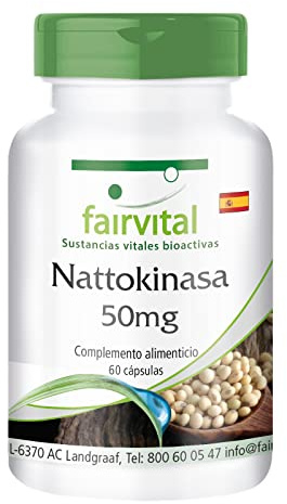 Fairvital | Nattokinase 50mg VEGAN - Fortement dosé - 60 Capsules - dose quotidienne de 2 capsules - FU 2000