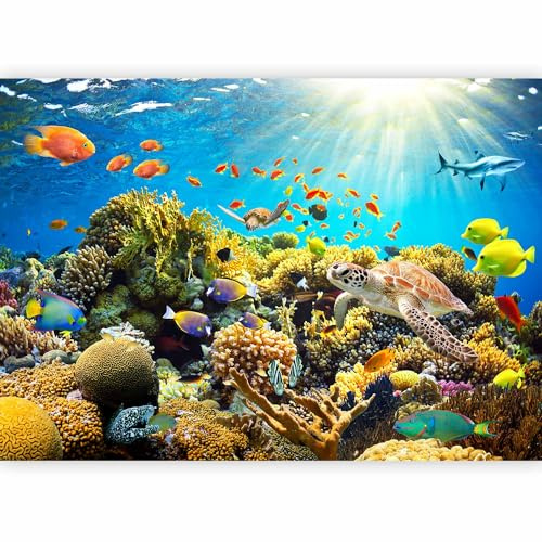murando - Fototapete Vlies Aquarium, 300x210 cm, Schlafzimmer, Wohnzimmer | Full HD Druck, 3D-Effekt, lichtbeständige Farben, ideal fürs Wohn- oder Schlafzimmer, schnelle Montage, lichtbeständig, edel
