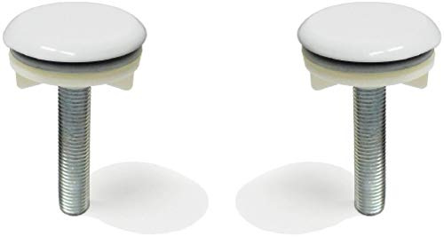 Lot de 2 x bouchons cache-trou pour bidet, lavabo, évier, blanc