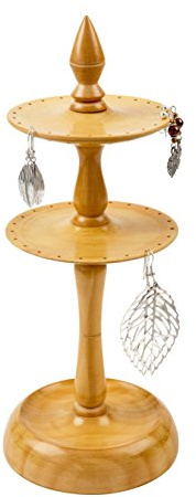 TANGDIAABBCC THE FAIR TRADE STORE Wooden Earring Stand/Holder Tiered Handmade in India