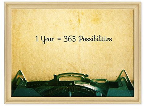 ConKrea Quadro su Tela Canvas INTELAIATO - con Cornice - Motivazionale - Citazione possibilità - 50x70cm - Stile Contemporaneo Legno Naturale - (cod.1867)