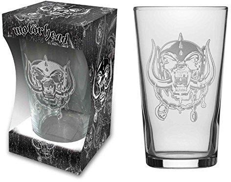 Motorhead Beer Glass Warpig Etched Print Band Logo New Official Boxed Size One Size
