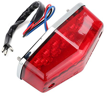 KIMISS Luz trasera de motocicleta, luz trasera de motocicleta LED Luz de freno de estacionamiento Lámpara Accesorio de moto(rojo)