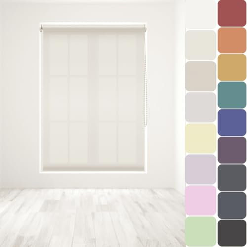 Straight Edge Dim-Out Roller Blind - Easy Fit Home Office - 60cm Width x 160cm Width Drop - Natural