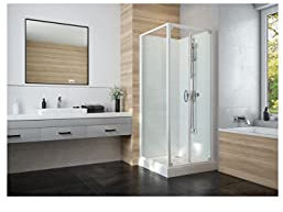 LEDA Cabine de douche 70x70 cm Transparent Verre Clair Hinged Minimalist