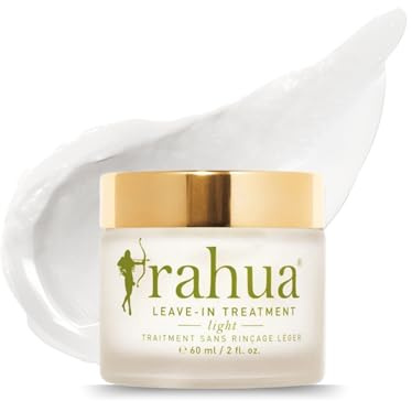 RAHUA Permiso de tratamiento Luz 2 Fl oz, Protectante de calor anti-frizz sin peso para cabello lustroso saludable, humectante de cabello natural que fortalece y suaviza el cabello.