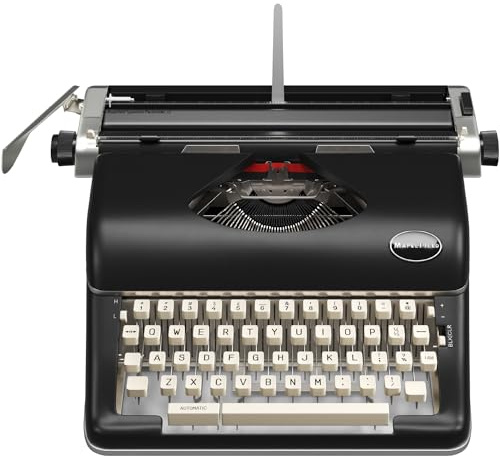 Maplefield Vintage Manual Typewriter - Quiet Mechanical Typing & Office Supplies - Decorative Desk Accessories & Vintage Decor - Author Gift & Writing Inspiration - Black