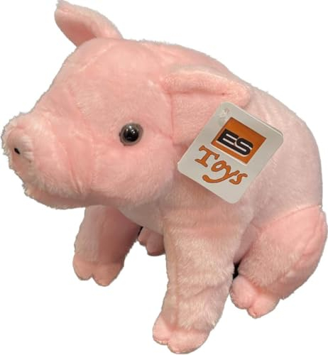 ESouvenirs Plüschtier Schwein 1 Stück Sortiert ca 29 cm Rosa, Schweinchen, Plüsch Glückschwein, Stofftier, Plüschswein Bauernhoftier Kuscheltier