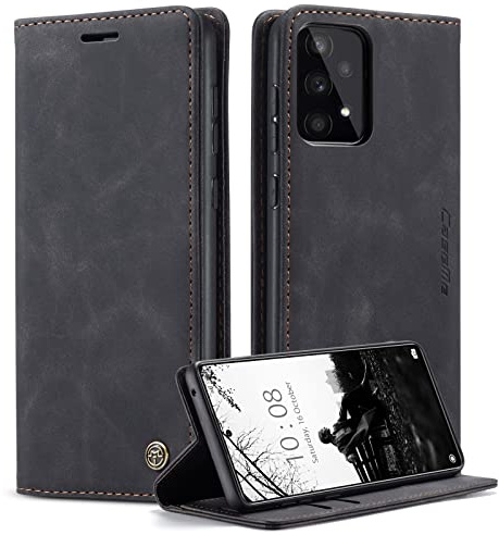 caseme Handyhülle für Samsung Galaxy A53 5G Hülle Premium Leder Klappbar Flip Case Magnet Kartenfach Standfunktion Tasche Schutzhülle für Samsung Galaxy A53 5G - Schwarz