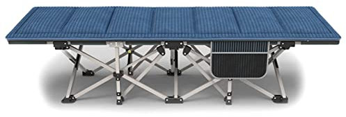 BDMFJY Campingbett Klappbar Feldbett Klappbett mit Matratze Seitentasche Matratze Gästebett bis 250 kg Belastbar Reisen Outdoor Oxford 190 x 66 x 35 cm