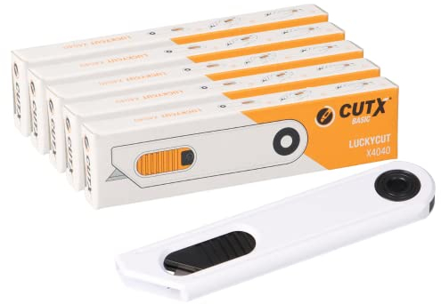 5x CUTX LUCKYCUT X4040 Cuttermesser Sicherheitsmesser Kartonmesser Cutter mit autom. Klingenrückzug