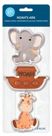 R&M International 5221 Noah's Ark Cookie Cutters, Elephant, Giraffe, Ark, 3-Piece Set