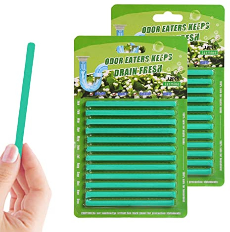 Zceplem 24 Pezzi Drain Sticks, Tubo Pulitore Detergente Cleaning Sticks Enzima, Mantiene Gli Scarichi Privo di Ostruzione E Odori per La Pulizia di Tubi di Scarico del WC, Cucina/Bagno
