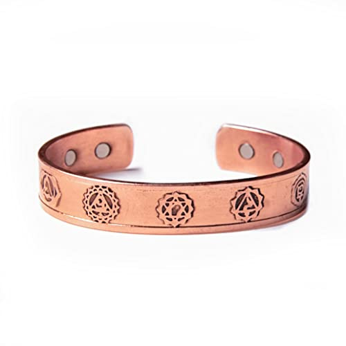 Wonder Care Koppararmband för män & kvinnor | Massivt och högt mått rent koppararmband | kopparsmycken manschett kada justerbar | bästa Rakhi present till bror | Kopparband med sammetfodral och