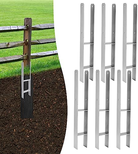 Gimisgu H-Pfostenanker 12 Stück H-anker Pfostenträger Bodenanker für Pfosten H-Pfostenschuh für Zaun und Gewächshaus Pfosten Vierkantholzpfosten(91x600mm)