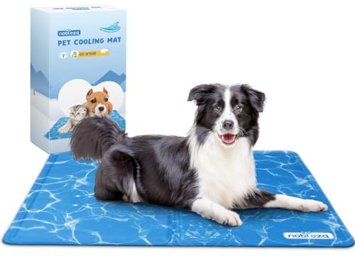 Nobleza Dog Cooling Mat, M 65x50cm Durable Leakproof Pet Cool Mat, Non-Toxic Gel Self Cooling Pads, Scratch-Resistant Cooling Bed Mattress for Medium Dogs Cats Puppy in Hot Summer, Blue