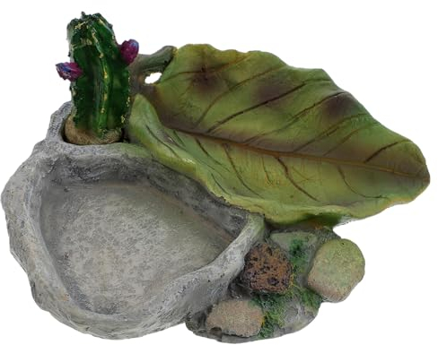 Housoutil Reptilien Wasserschale Futternapf Aus Resin Mit Glatter Oberfläche Stabiler Wasserspender Für Schildkröten Und Eidechsen Zuhause Und Tierhandel
