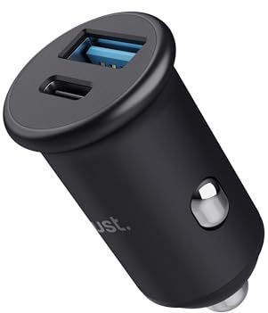 Trust Maxo 38W PD Mini Car Charger Adapter, 20W USB-C PD Port and 18W USB-A QC3 Port, Car Cigarette Lighter USB Socket Fast Charger for iPhone 15 14 13 12 Pro Max Samsung Galaxy s23 s22 s21 Huawei