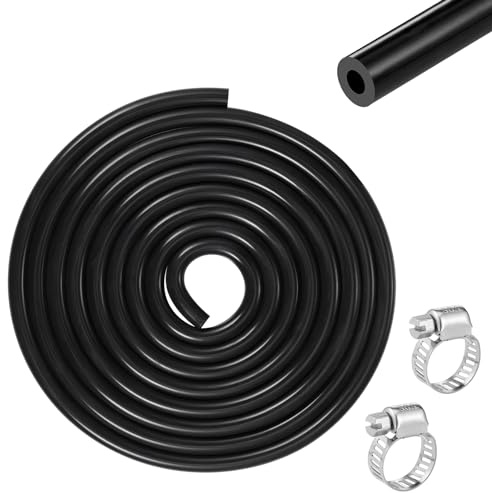 Fentar 3m Unterdruckschlauch KFZ, Vakuum Silikonschlauch 4mm ID, 8mm OD | 110PSI Max Druck, Hochtemperatur Vakuumschlauch, Flexibel Silikon Schlauch, Dick Unterdruckschlauch mit 2 Klemmen