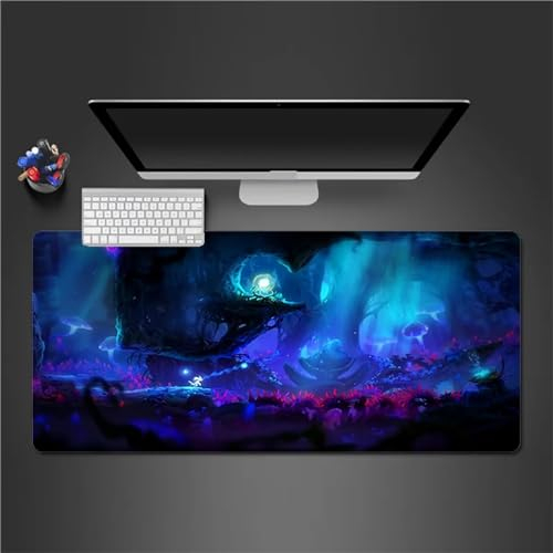 Gaming Mauspad,XXL Mousepad 1000x500x2mm Groß Mauspad Vernähte Kanten Wasserdicht Anti-Rutsch Tischunterlage,Verbessert Geschwindigkeit und Präzision Mousepad für PC,Büro,Laptop - Fantasielandschaft