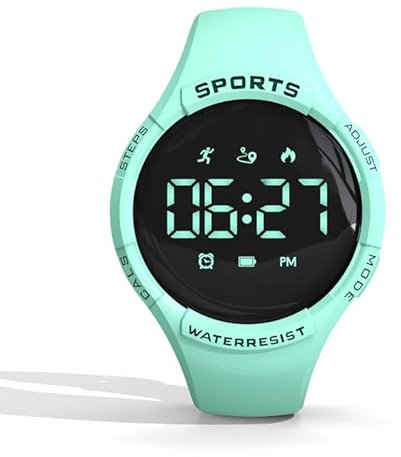 findtime Fitnessuhr (Kein App) Schrittzähler Uhr Herren und Damen Digitale Armbanduhr Digitaluhr Sportuhren mit Messung des Schrittes, Kalorienverbrauchs und der Distanz