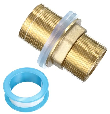 QUARKZMAN 2 Tige d'Extension de Montage de Robinet en Laiton Filetée pour Prolonger le Tuyau de Montage de la Tige avec Pied Haut Fixe avec Écrou et Joint Doré 1Pcs