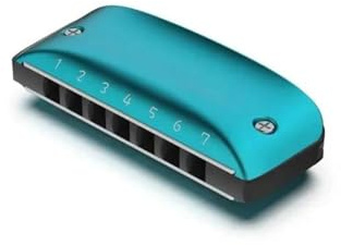 Erwachsene Mundharmonika 7-Loch-Blues-Mini-Mundharmonika ein schönes Geschenk mit kostenlosem Umhängeband leicht zu spielendes Instrument (Tonart A Bb GFDC)(F)
