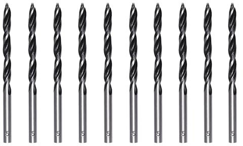 Foyscr 10 Piece 5mm Brad Point Wood Drill Bits,Professional Carbon Steel | Clean Efficient Drilling