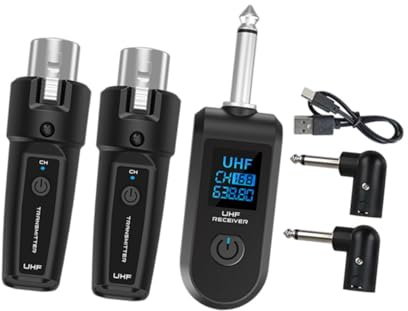 Harilla Micro XLR Micro -transmisor Transmisor Transmisor Receptor Converter de Micrófono para Guitarra Inalámbrica, 1 in 2 with Adapter