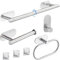 80CM Laimew Juego de Accesorios de Baño, Toalleros de Baño sin Taladro 7 Piezas, Toalleros de aro para Baño de Acero Inoxidable