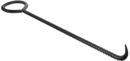 STOBAZA Gancio Per Tombino in Acciaio Da 12mm x 40cm, Attrezzo Di Sollevamento e Traino Multifunzione, Sollevatore Per Tombini Antincendio e Coperture Metalliche