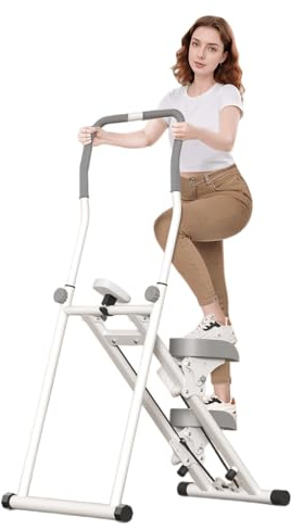 Treppensteiger, zusammenklappbar, vertikal, Cardio-Übung, Kletterer, Treppen-Master für das Training zu Hause, Ganzkörper-Trainingsgerät mit Lenker, 109,8 kg Traglast, mit verstellbarem Schrittbereich
