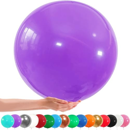 LUKIUP Stora ballonger, 6 stycken djupvioletta ballonger, Xxl, 36 tums ballonger, 90 cm stor djuplila ballong, jätteballonger för halloween, födelsedagar, bröllop, alla hjärtans dag