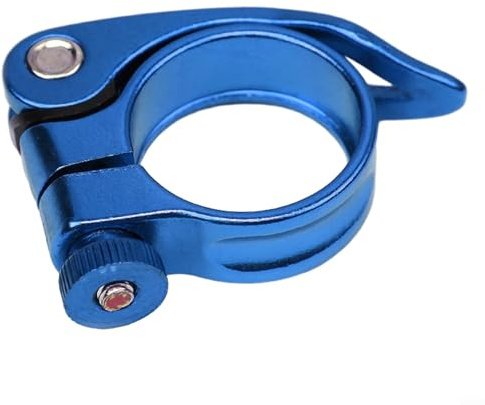 Rüsten Sie Ihr Fahrrad mit einer leichten Aluminium-Sattelklemme für Sattelstützen mit großem Durchmesser auf (blau)